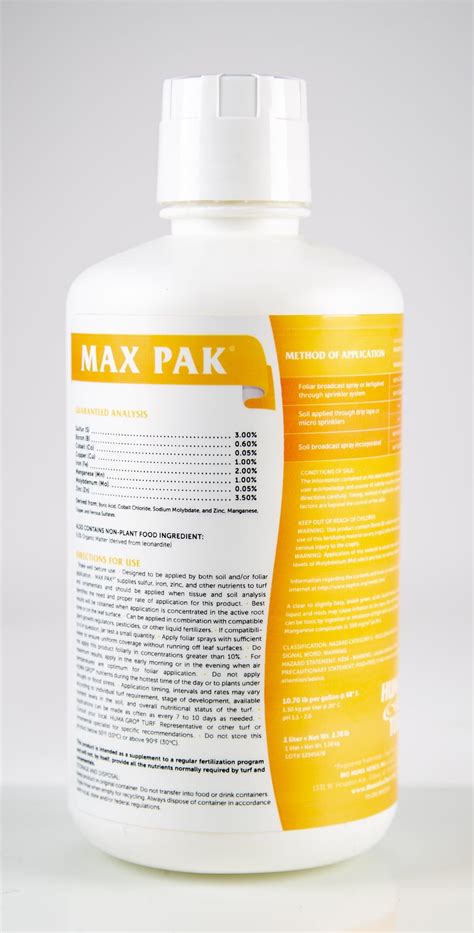 Buy Max Pak - Organic Based Liquid Micro-Nutrient Fertilizer Powered by ...