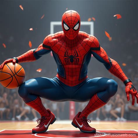 Spiderman on Basketball Court | Stable Diffusion Online