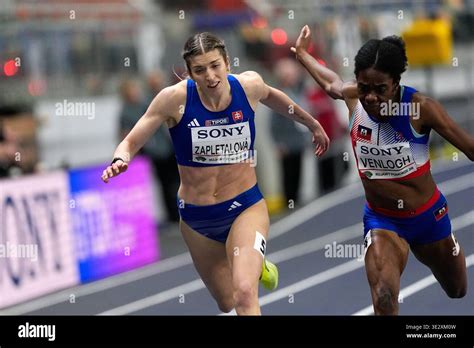 Emma Zapletalova, of Slovakia, crosses the finish line ahead of ...