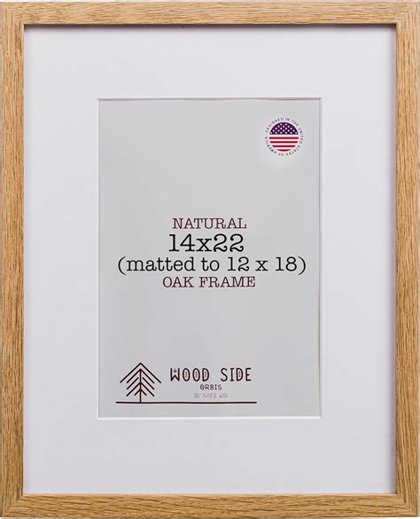 Oak Wood Picture Frames 14x22 with Mat for 12x18 - Natural Solid Wood ...