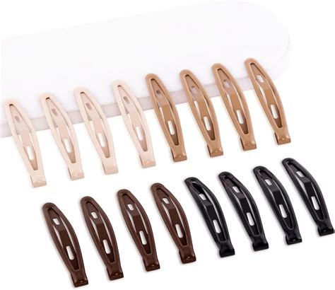 Amazon.com : Cptots 16 PCS Snap Hair Clips Metal Barrettes for Women ...