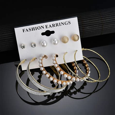 Yellow Chimes Earrings for Women and Girls Fashion White Pearl Hoops ...
