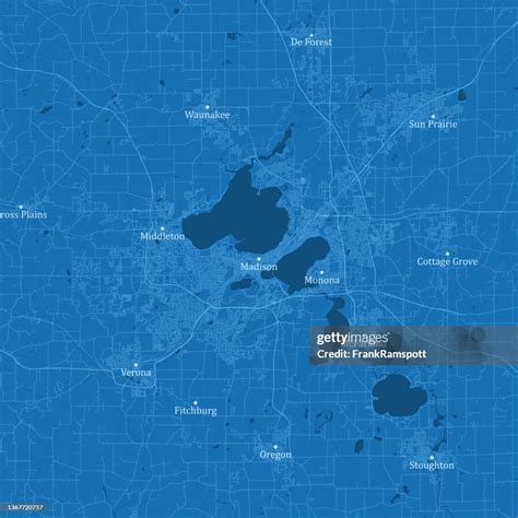 Greater Madison Wi City Vector Road Map Blue Text High-Res Vector ...