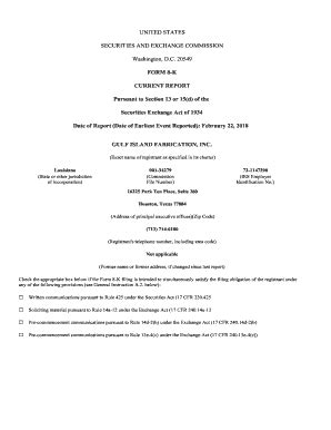 Fillable Online GULF ISLAND FABRICATION, INC. CURRENT REPORT Fax Email ...