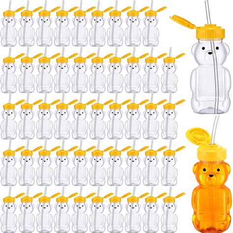 8oz-Plastic-Bear-Honey-Bottle-Jars-Honey-Squeeze-Bottle-Empty-with-Flip ...