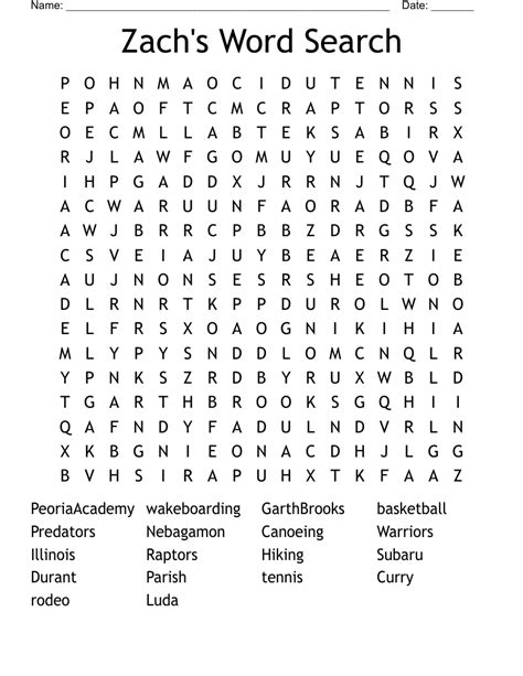 Zach's Word Search - WordMint