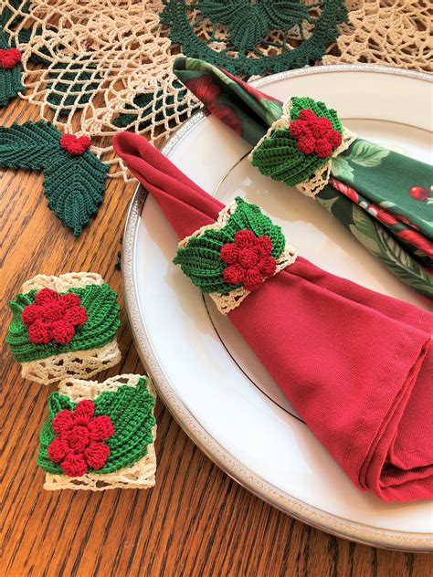 christmas crochet napkin rings