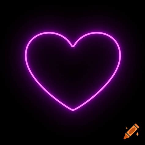 Transparent neon purple heart outline on Craiyon