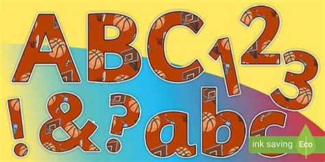 Basketball Display Letters and Numbers Pack (teacher made)
