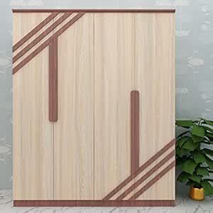 Premium 4 Doors Wardrobe Light Brown Particle Board Machine Finished ...