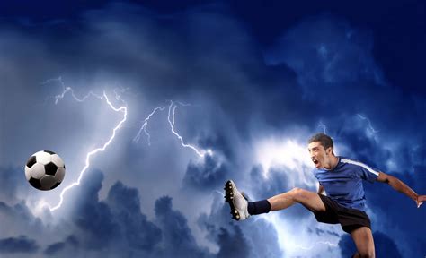 Download Cool Soccer Player Lightning Background Wallpaper | Wallpapers.com
