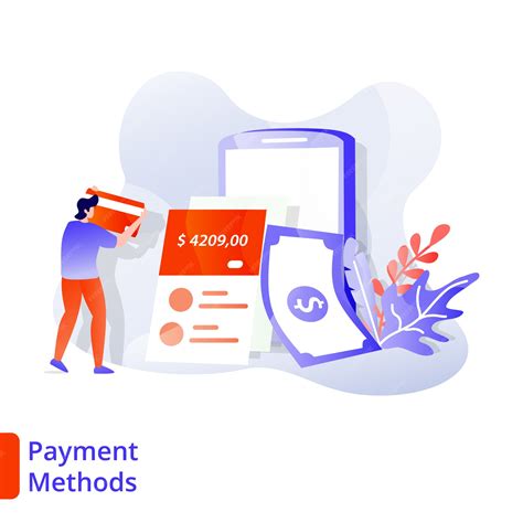 Landing page payment methods illustration modern, digital marketing ...