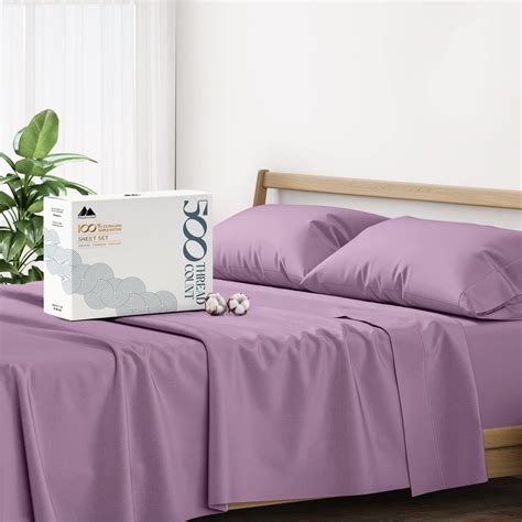 Amazon.com: Mayfair Linen 100% Cotton Bed Sheets Queen Sheet Set - 500 ...