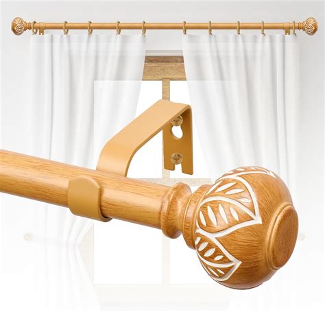 Amazon.com: Wood Curtain Rods for Windows 48 to 84 Inch,Heavy Duty ...