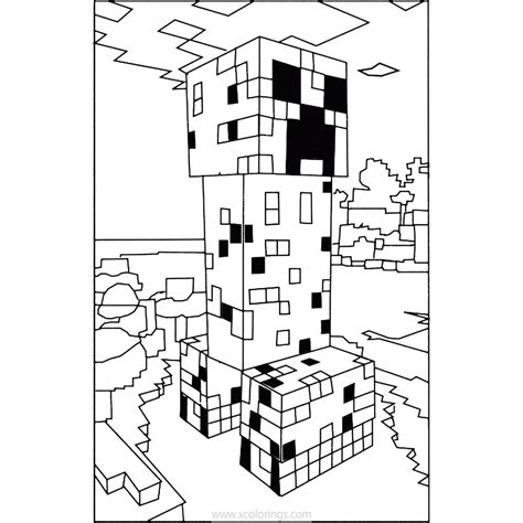 Minecraft Creeper Coloring Pages Printable - XColorings.com
