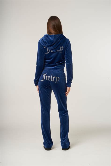 BLUE DEPTHS VELOUR DIAMANTÉ TRACKSUIT BOTTOM | Juicy tracksuit, Juicy ...