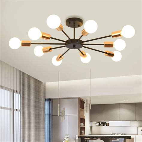 Buy Jaycomey Sputnik Chandeliers, Semi Flush Ceiling Light, Industrial ...