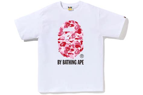 BAPE ABC CAMO BY BATHING APE TEE WHITE/PINK MEN'S