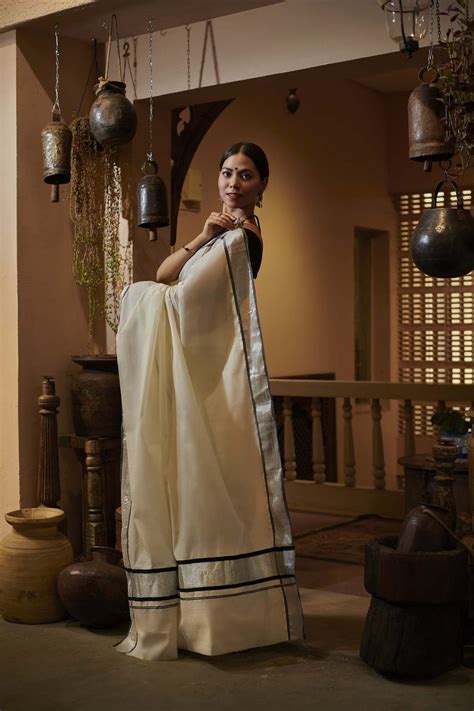 Ready To Wear Beautiful Kerala Kasavu Tissue Cotton with Zari Border ...