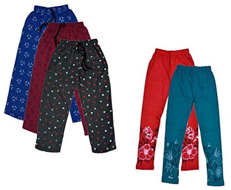 IndiWeaves Girl's Combo Pack of Printed Fleece Warm Track Pants Lower ...