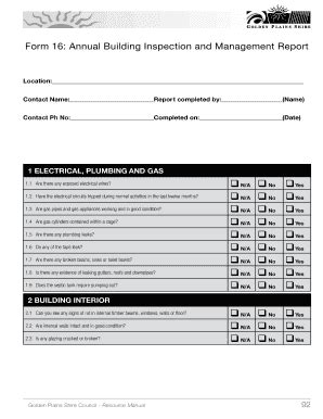 Fillable Online Form 16 Annual Building Inspection and Management ...