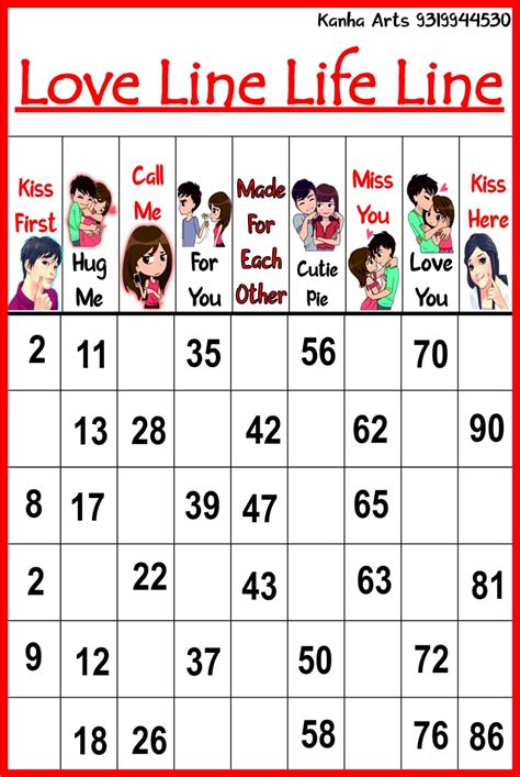 Buy Kanha Aart Love KissTheme Tambola Tickets, housie Cards, tambola ...