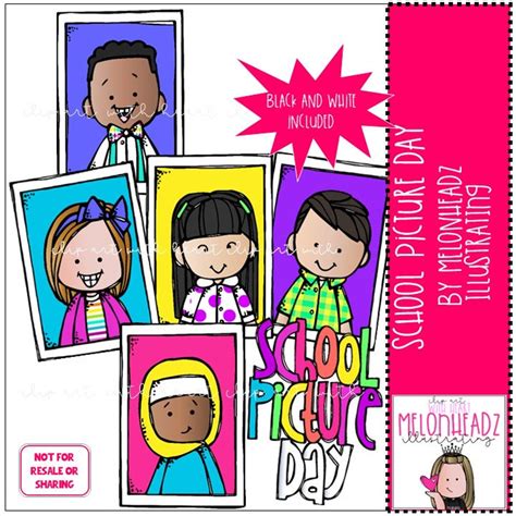 School Picture Day Clip Art Mini Melonheadz Clipart - Etsy