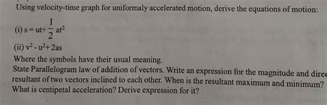 Uniformly Accelerated Motion Graphs 的图像结果