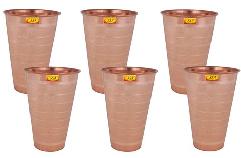 Pure Copper Glass Big Silver Touch Lassi Tumbler Glass, Serving Drinki ...