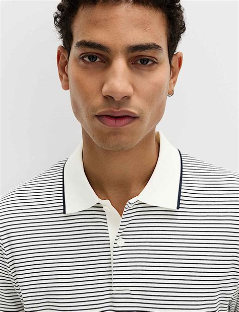 Buy Pure Cotton Striped Polo Shirt at Marks & Spencer