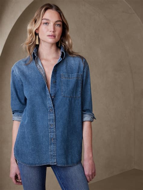 Denim Shirt Womens Clothing