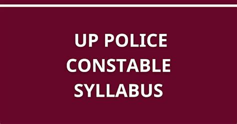 UP Police Constable Syllabus 2024 PDF Download | BARRISTERY.in - An ...