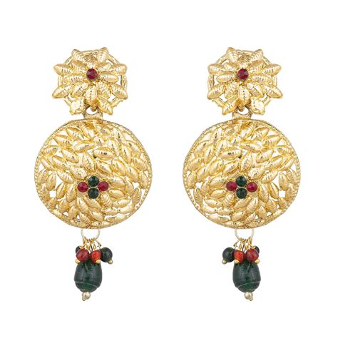 The Luxor Gold Plated Filigree Earrings for Women (ER-1587) : Amazon.in ...