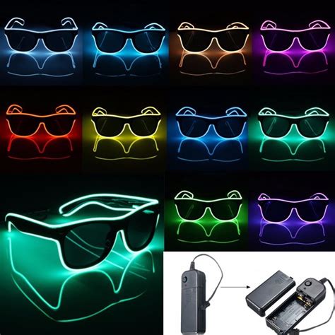 Buy Windfall LED EL Wire Glasses Light Up Glow Sunglasses Eyewear ...
