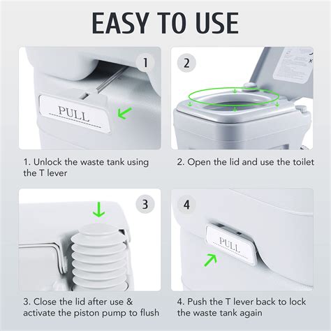 Buy CO-Z 20L Portable Travel Toilet 150KG/330LBS Weight Capacity ...