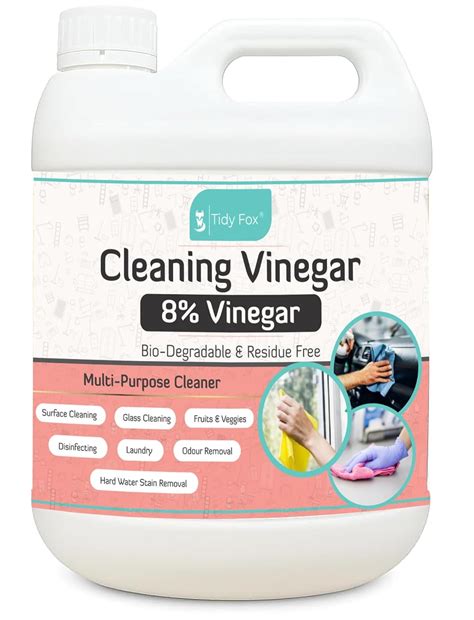 Tidy Fox Cleaning Vinegar 8% Concentrated White Vinegar 5 Litre Bulk ...