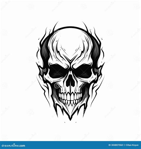 Aesthetic Hand Drawing Skull Drawing on Hand Retro Free Hand Drawing ...