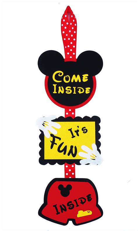 Buy Mickey Mouse Birthday Door Sign - Welcome Hanger - Decorations ...