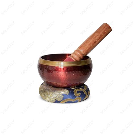 Red Tibetan Singing Bowl for Meditation & Relaxation - Solacely