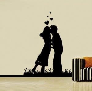 CREATICK 30 cm Creatick Love Couple Wall Decal Self Adhesive Sticker ...