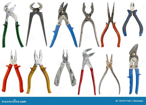 Collection of Twelve Different Pliers Stock Photo - Image of background ...