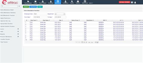 Single Punch Report in Payroll Software | User Manual