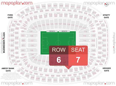 Houston NRG Stadium detailed interactive seating chart with seat & row ...
