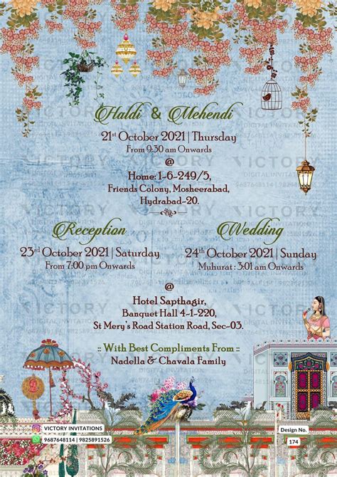 Wedding ceremony invitation card of hindu south indian telugu family i ...
