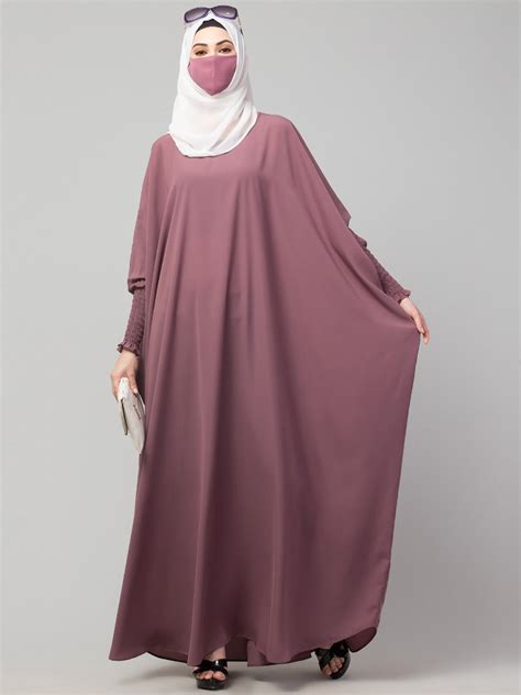 Free Size- Simple Kaftan With Smocky Sleeves – My Store