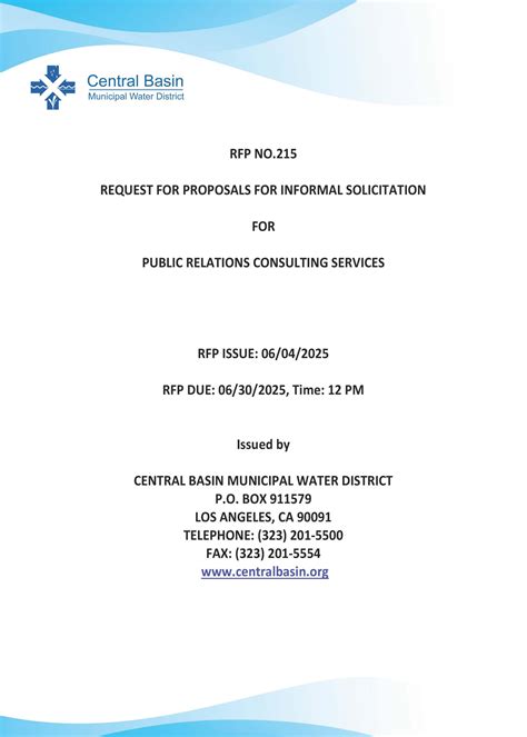 REQUEST FOR PROPOSALS FOR INFORMAL SOLICITATION FOR PUBLIC RELATIONS ...