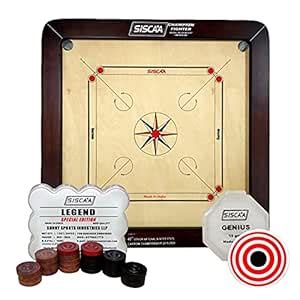Buy SISCAA Champion Fighter Natural Brown Frame Carrom Board 20Mm Fast ...