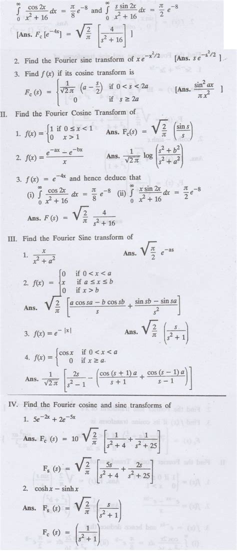 Exercise - Fourier Sine & Cosine Transforms