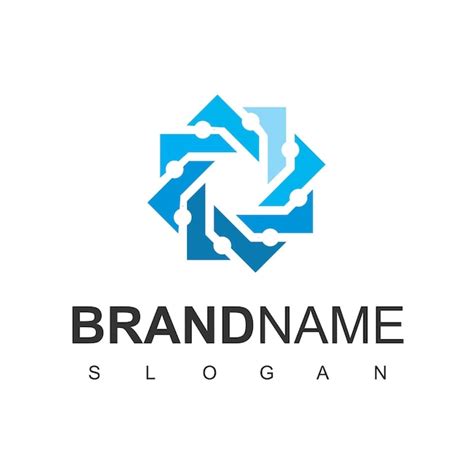 Premium Vector | Circuit technology logo design template