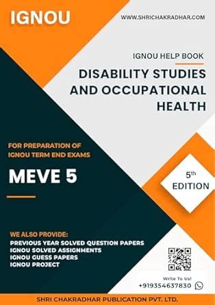 Buy IGNOU MEVE 5 Help Book Disability Studies and Occupational Health ...